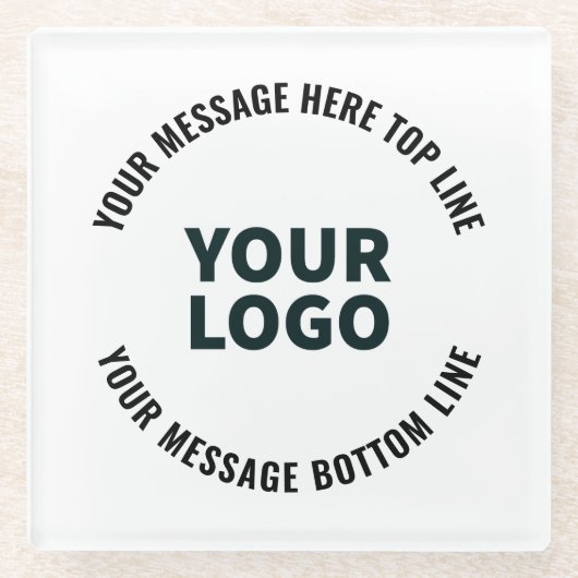 Ihr Logo-Design oder Bild | Fett bearbeitbarer Tex Glasuntersetzer (Vorderseite)