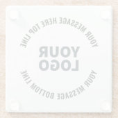 Ihr Logo-Design oder Bild | Fett bearbeitbarer Tex Glasuntersetzer (Rückseite)