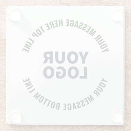 Ihr Logo-Design oder Bild | Fett bearbeitbarer Tex Glasuntersetzer (Rückseite)