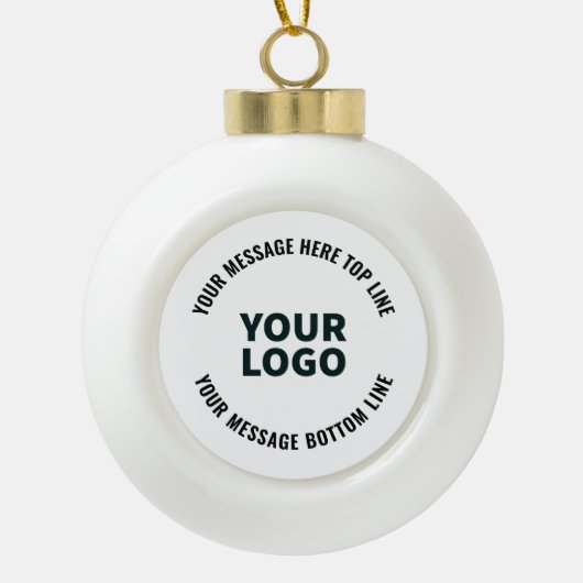 Ihr Logo-Design oder Bild | Fett bearbeitbarer Tex Keramik Kugel-Ornament (Vorderseite)