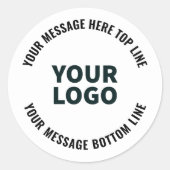 Ihr Logo-Design oder Bild | Fett bearbeitbarer Tex Runder Aufkleber (Vorderseite)