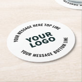 Ihr Logo-Design oder Bild | Fett bearbeitbarer Tex Runder Pappuntersetzer (Angewinkelt)