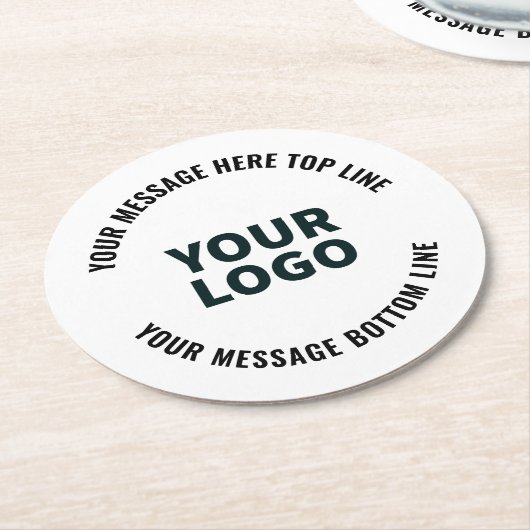 Ihr Logo-Design oder Bild | Fett bearbeitbarer Tex Runder Pappuntersetzer (Angewinkelt)