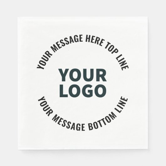 Ihr Logo-Design oder Bild | Fett bearbeitbarer Tex Serviette (Vorderseite)