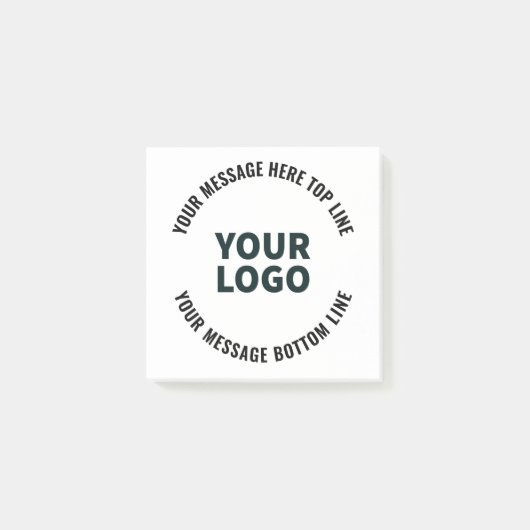 Ihr Logo-Design oder Bild | Fett editierbarer Text Post-it Klebezettel (Vorderseite)