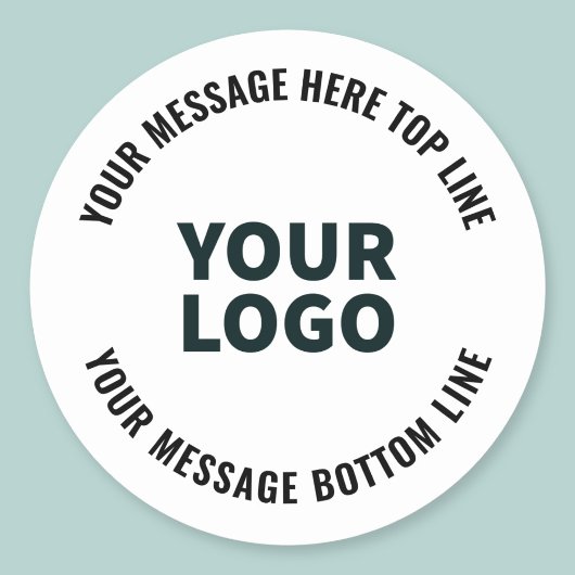 Ihr Logo-Design oder Bild | Fett editierbarer Text Runder Aufkleber