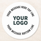 Ihr Logo-Design oder Bild | Fett editierbarer Text Runder Pappuntersetzer (Vorderseite)