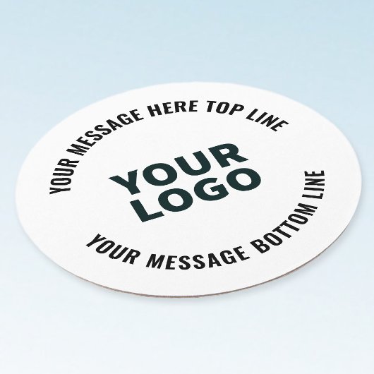 Ihr Logo-Design oder Bild | Fett editierbarer Text Runder Pappuntersetzer
