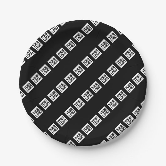 Ihr Logo, Design oder Foto diagonal gekachelt Pappteller (Vorderseite)