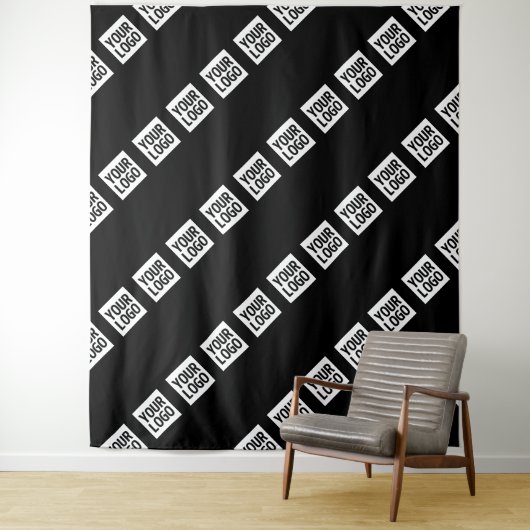 Ihr Logo, Design oder Foto diagonal gekachelt Wandteppich (Beispiel)