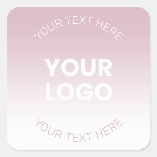 Ihr Logo | Einfache moderne Dusty Lavender Ombre Quadratischer Aufkleber (Vorderseite)