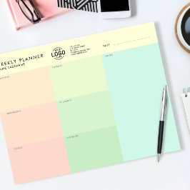 Ihr Logo Einfache Pastellfarben Undatter Wochenpla Notizblock