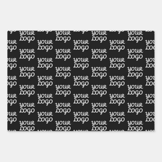Ihr Logo | Einfaches Muster für wiederholte Logos Geschenkpapier Set (Vorderseite 3)