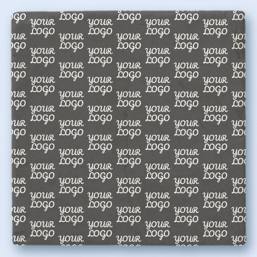 Ihr Logo | Einfaches Muster für wiederholte Logos Steinuntersetzer