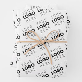 Ihr Logo einfaches sich wiederholendes diagonales  Geschenkpapier Set