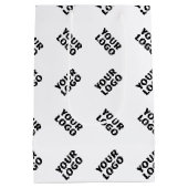 Ihr Logo | Einfaches Wechseln mehrerer Muster Mittlere Geschenktüte (Rückseite)