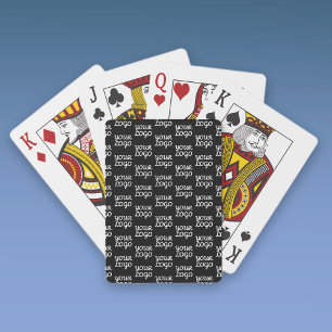 Ihr Logo Einfaches wiederholendes Logo-Muster Spielkarten