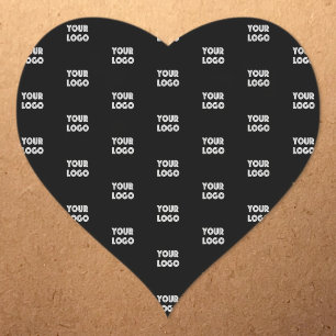 Ihr Logo Einfaches Wiederholungslogo   Schwarz Herz-Aufkleber