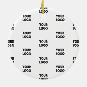 Ihr Logo Einfaches Wiederholungslogo   Weiß Keramik Ornament