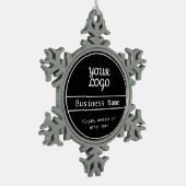 Ihr Logo | Einzigartig bearbeitbares Geschäftsdesi Schneeflocken Zinn-Ornament (Links)