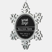 Ihr Logo | Einzigartig bearbeitbares Geschäftsdesi Schneeflocken Zinn-Ornament (Rechts)