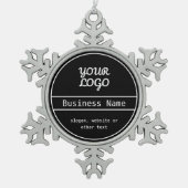Ihr Logo | Einzigartig bearbeitbares Geschäftsdesi Schneeflocken Zinn-Ornament (Vorderseite)