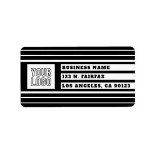 Ihr Logo Einzigartige geometrische Streifen   Schw Adressaufkleber