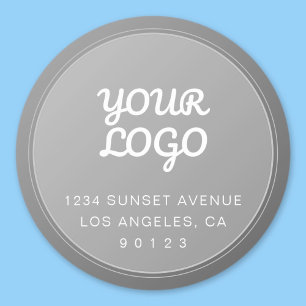 Ihr Logo Einzigartige graue Rücksendeadresse Runder Aufkleber