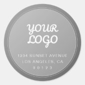 Ihr Logo Einzigartige graue Rücksendeadresse Runder Aufkleber (Vorderseite)