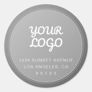 Ihr Logo Einzigartige graue Rücksendeadresse Runder Aufkleber
