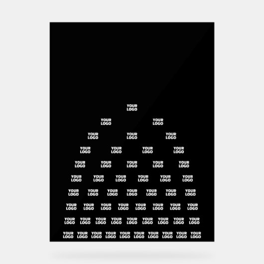 Ihr Logo Einzigartiges Muster | Schwarz (bearbeitb Acrylschild (Vorderseite)