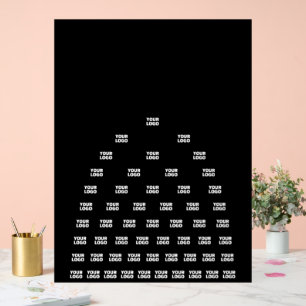 Ihr Logo Einzigartiges Muster Schwarz (bearbeitb Acrylschild