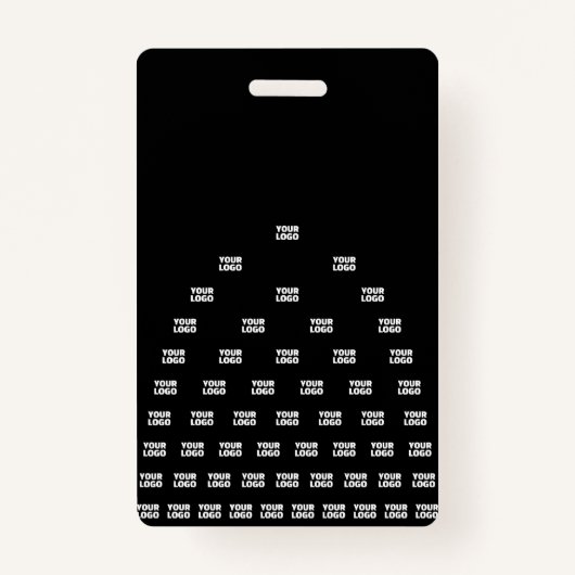 Ihr Logo Einzigartiges Muster | Schwarz (bearbeitb Ausweis (Vorderseite)