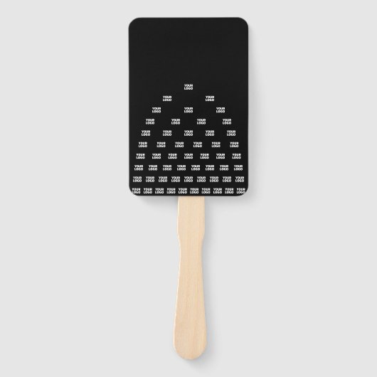 Ihr Logo Einzigartiges Muster | Schwarz (bearbeitb Fächer (Vorderseite)