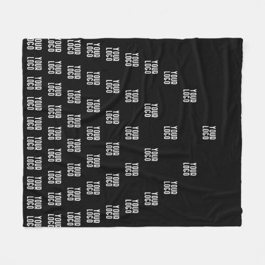 Ihr Logo Einzigartiges Muster | Schwarz (bearbeitb Fleecedecke (Vorderseite (Horizontal))