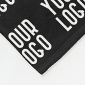 Ihr Logo Einzigartiges Muster | Schwarz (bearbeitb Fleecedecke (Ecke)