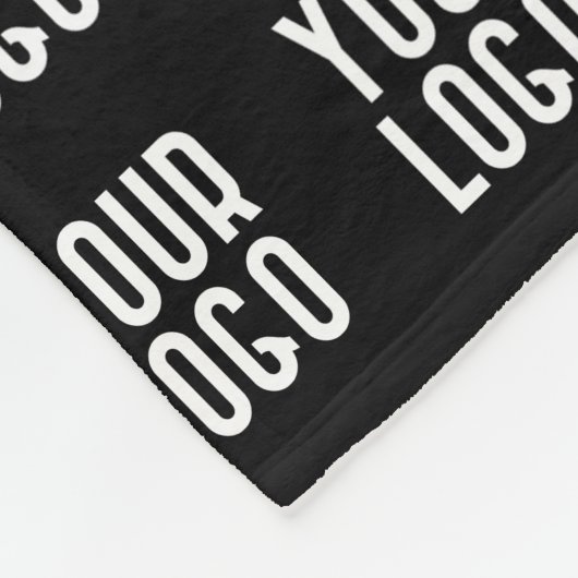 Ihr Logo Einzigartiges Muster | Schwarz (bearbeitb Fleecedecke (Ecke)