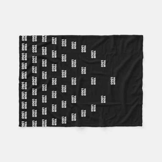 Ihr Logo Einzigartiges Muster | Schwarz (bearbeitb Fleecedecke (Vorderseite (Horizontal))