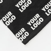 Ihr Logo Einzigartiges Muster | Schwarz (bearbeitb Fleecedecke (Ecke)