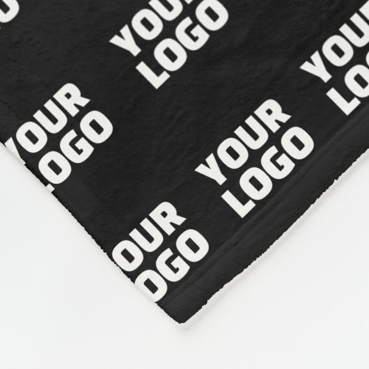 Ihr Logo Einzigartiges Muster | Schwarz (bearbeitb Fleecedecke (Ecke)
