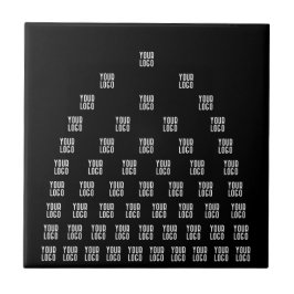 Ihr Logo Einzigartiges Muster | Schwarz (bearbeitb Fliese