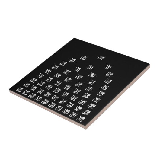 Ihr Logo Einzigartiges Muster | Schwarz (bearbeitb Fliese (Seite)