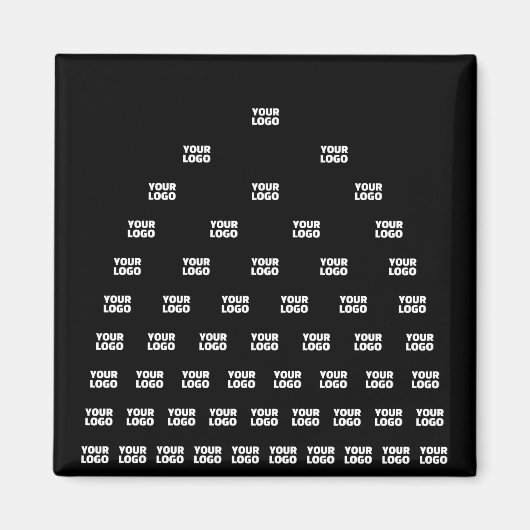 Ihr Logo Einzigartiges Muster | Schwarz (bearbeitb Magnet (Vorne)