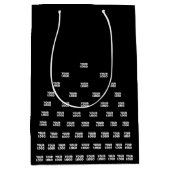 Ihr Logo Einzigartiges Muster | Schwarz (bearbeitb Mittlere Geschenktüte (Vorderseite)