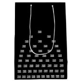 Ihr Logo Einzigartiges Muster | Schwarz (bearbeitb Mittlere Geschenktüte (Rückseite)