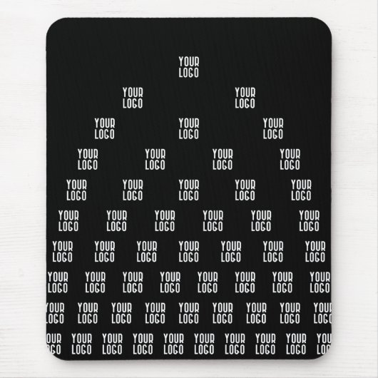 Ihr Logo Einzigartiges Muster | Schwarz (bearbeitb Mousepad (Vorne)