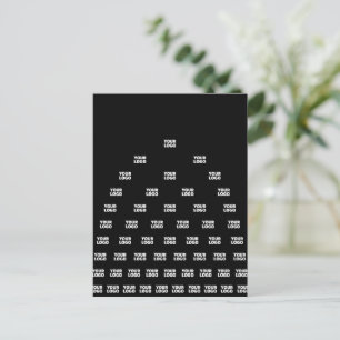 Ihr Logo Einzigartiges Muster   Schwarz (bearbeitb Postkarte