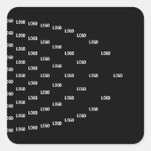 Ihr Logo Einzigartiges Muster | Schwarz (bearbeitb Quadratischer Aufkleber (Vorderseite)