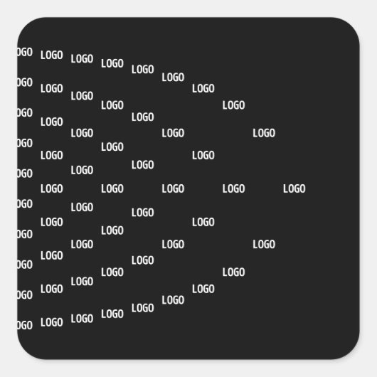 Ihr Logo Einzigartiges Muster | Schwarz (bearbeitb Quadratischer Aufkleber (Vorderseite)