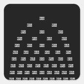 Ihr Logo Einzigartiges Muster | Schwarz (bearbeitb Quadratischer Aufkleber (Vorderseite)